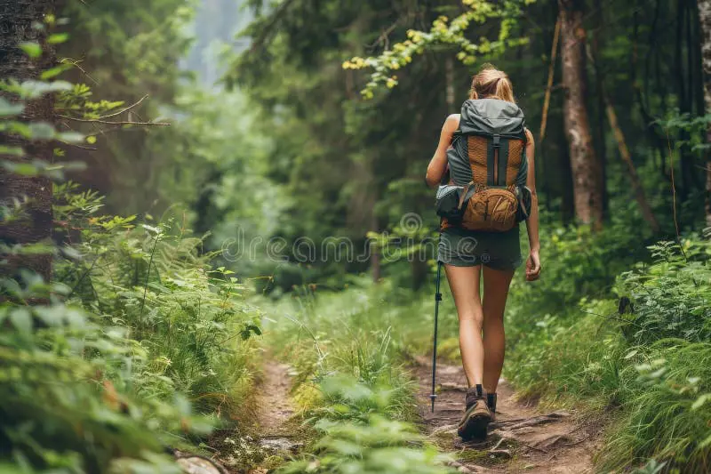 Pendakian di hutan hijau yang rimbun