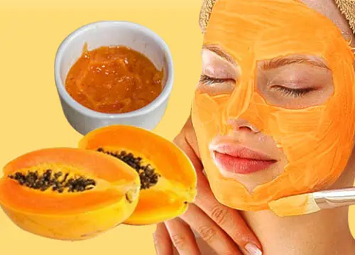 Berbagai bahan alami untuk masker daun pepaya seperti lemon, yogurt, dan kunyit