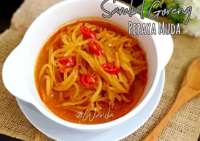 Berbagai variasi resep sambal goreng pepaya muda