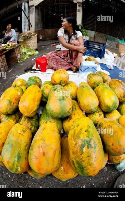 Pepaya Muda di Pasar