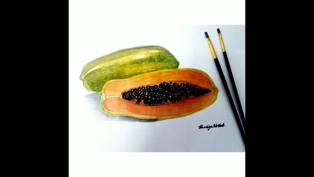 menggambar buah pepaya