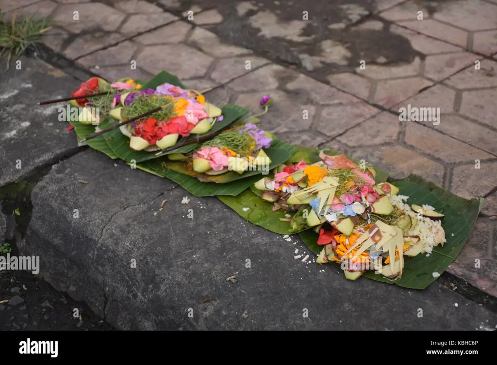 Sesaji atau persembahan dalam upacara Payas Agung Denpasar