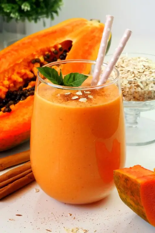 Ilustrasi resep smoothies pepaya sederhana